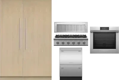6 Piece Package Includes Refrigerator, Freezer, Cooktop, Wall Oven, Hood And Dishwasher